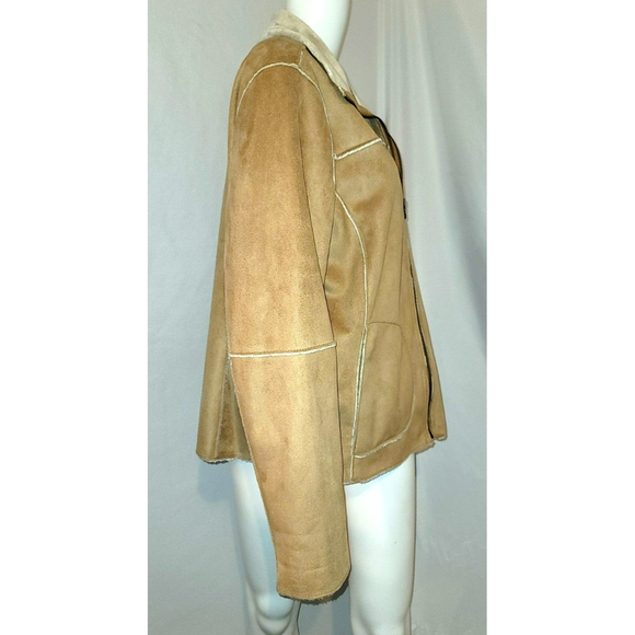 St. John's Bay Faux Suede Soft Sherpa Jacket - Size L - Picture 2 of 11